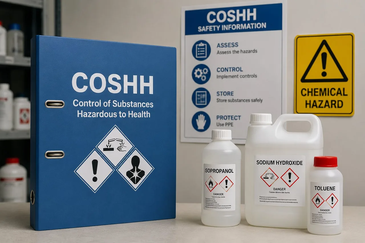 Worker handling substances hazardous to health safely in the workplace