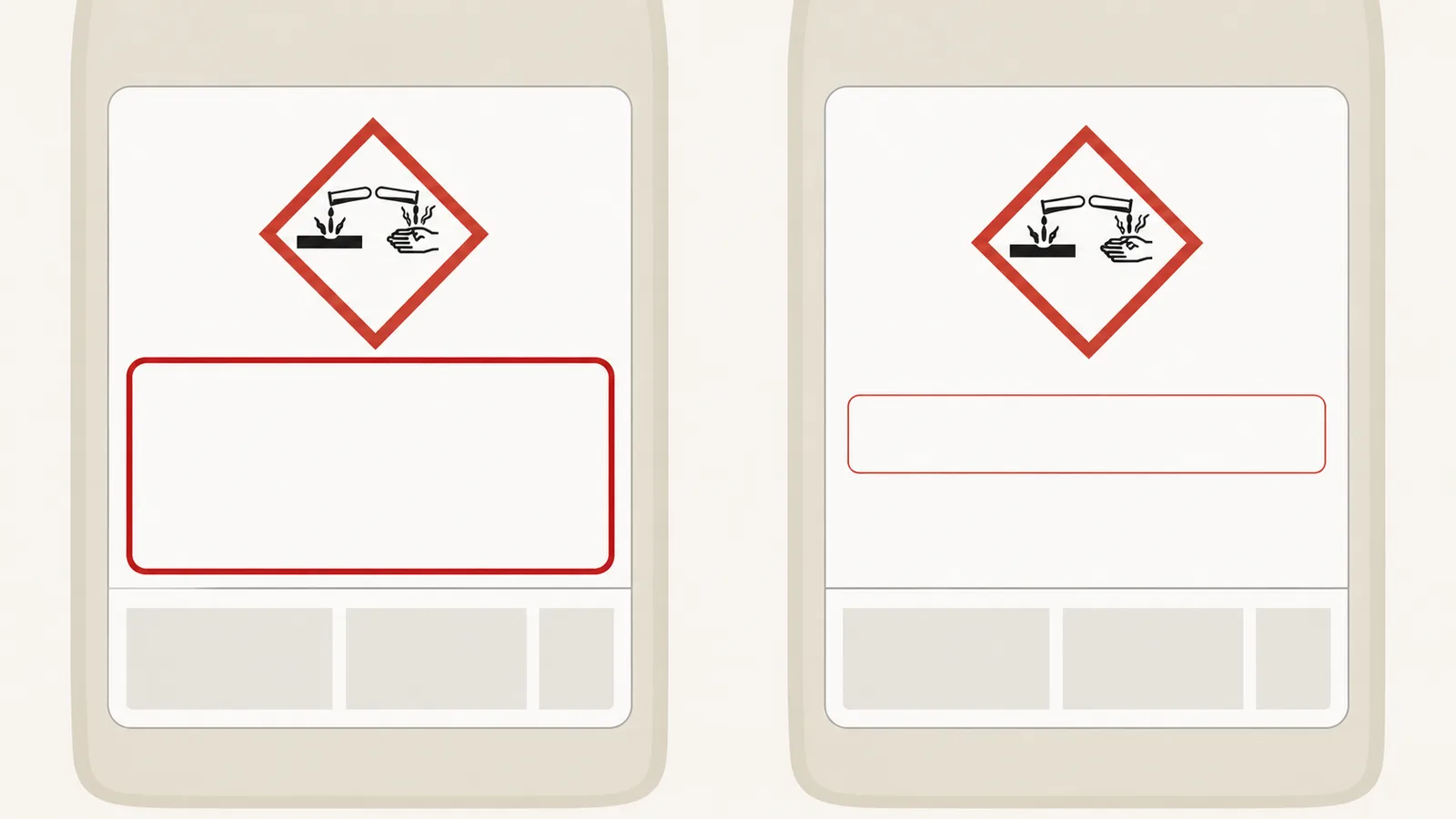 Visual comparison of the two CLP signal words Danger and Warning.