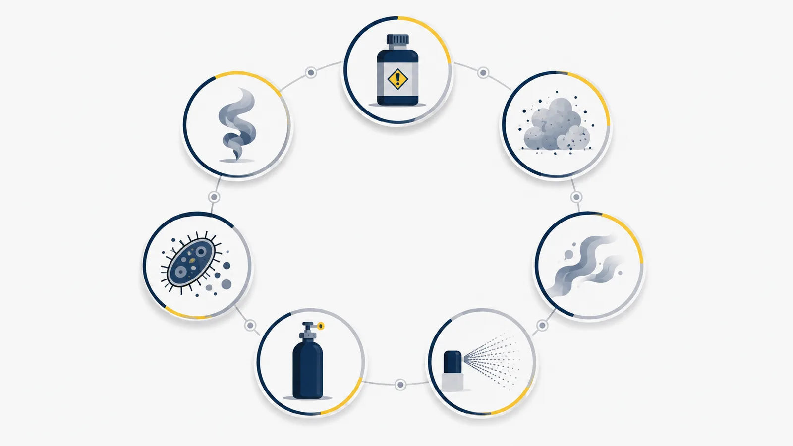 Visual diagram showing the categories of substances covered by COSHH.