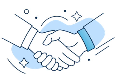 Colleagues shaking hands after COSHH training
